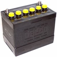 Delco 2SMR53S Battery with Yellow Caps and Yellow Letters
